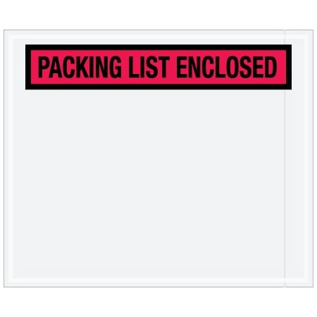 Bsc Preferred 10 X 12'' Red Panel-Face ''Packing List Enclosed'' Envelopes, 500PK PL435